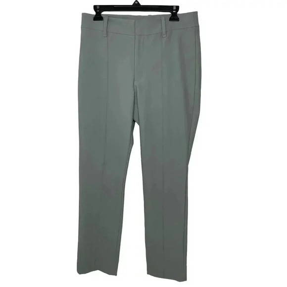 VINCE High Waist Cigarette Pants sz 12 Light Slate Slim Fit Neutral Minimalist - Picture 4 of 11